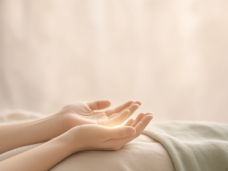 Manos abiertas durante una práctica de Reiki
